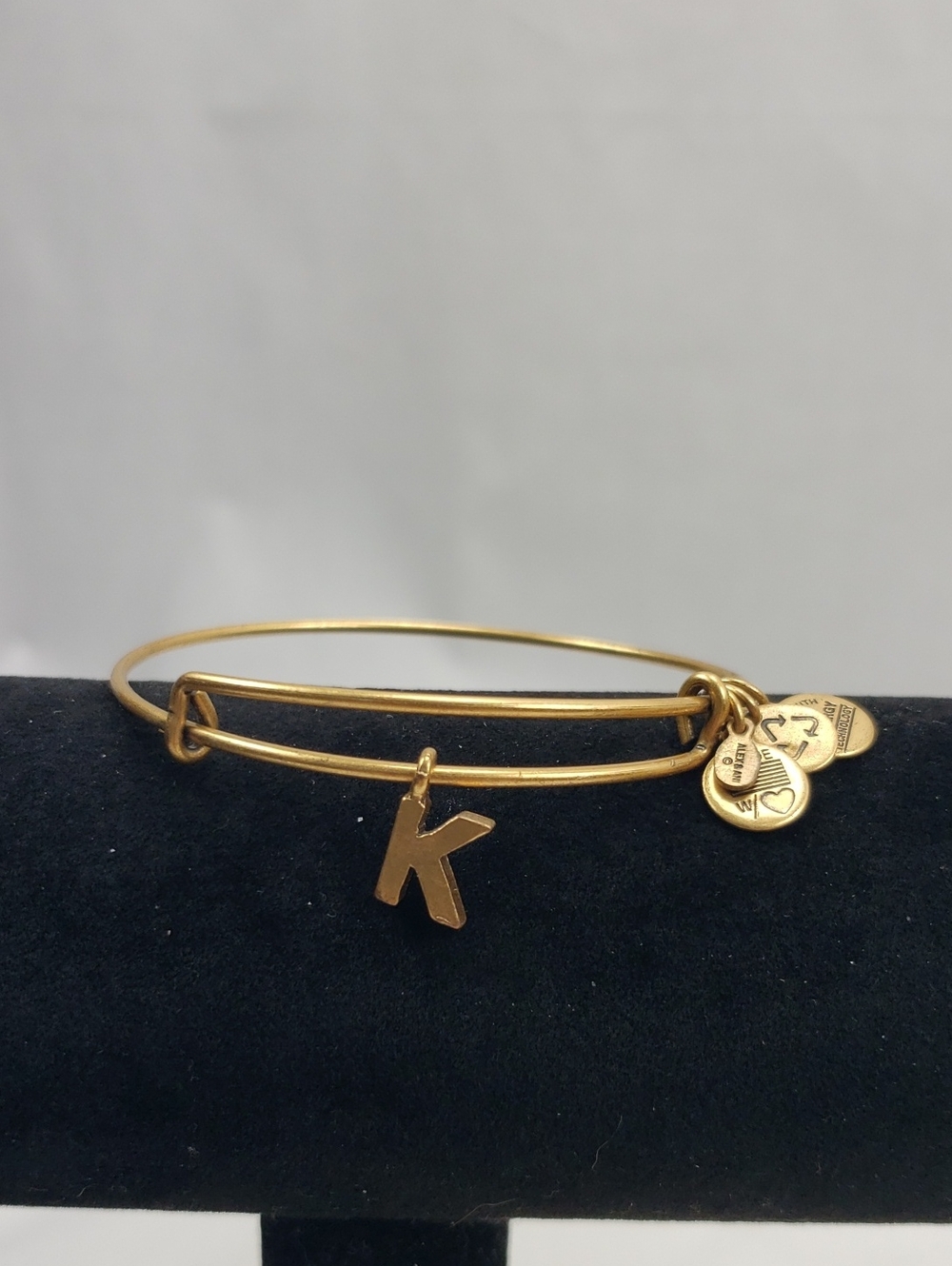 Alex & Ani Initial K Bangle Bracelet Gold Tone
